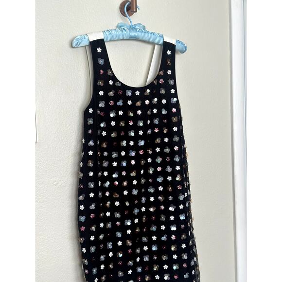 Sachin & Babi XS Black Beaded Sequin Mini Dress Floral Lace Sequined Multicolor - Picture 10 of 13